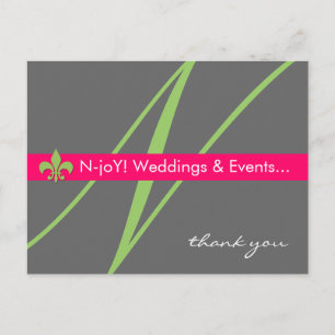Postal de planificación de eventos Monogram fleur 