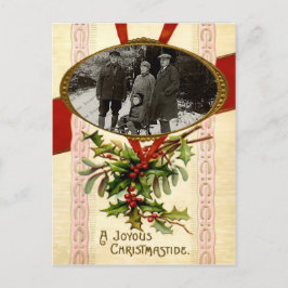 Postal de plantilla de vintage de Navidades de Joy