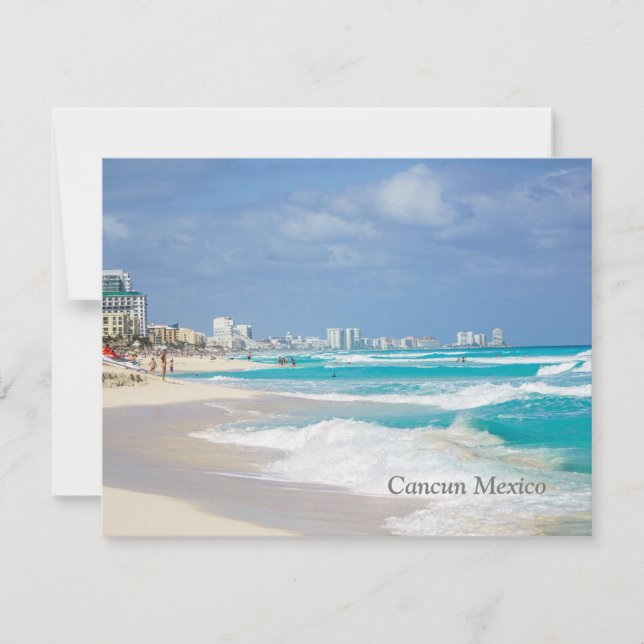 Postal de playa de Cancún México (Anverso)