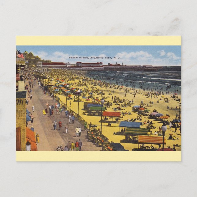 Postal de playa de la Ciudad Atlántica (Anverso)