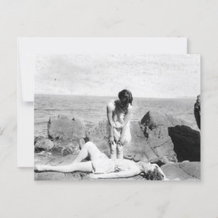 Postal de playa de Vintage