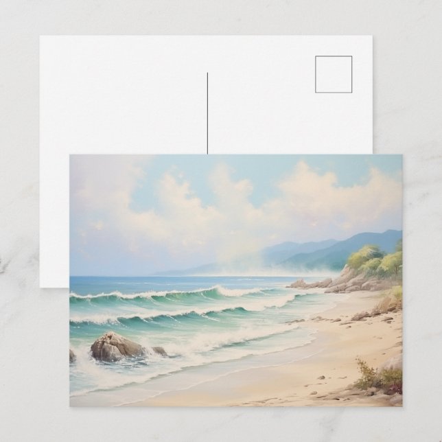 Postal de playa de Vintage (Anverso / Reverso)