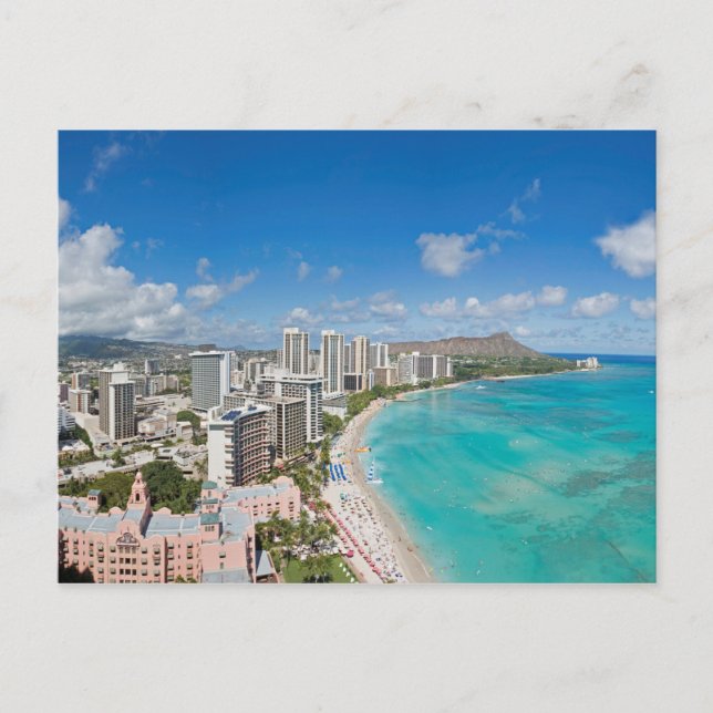 Postal de playa de Waikiki (Anverso)