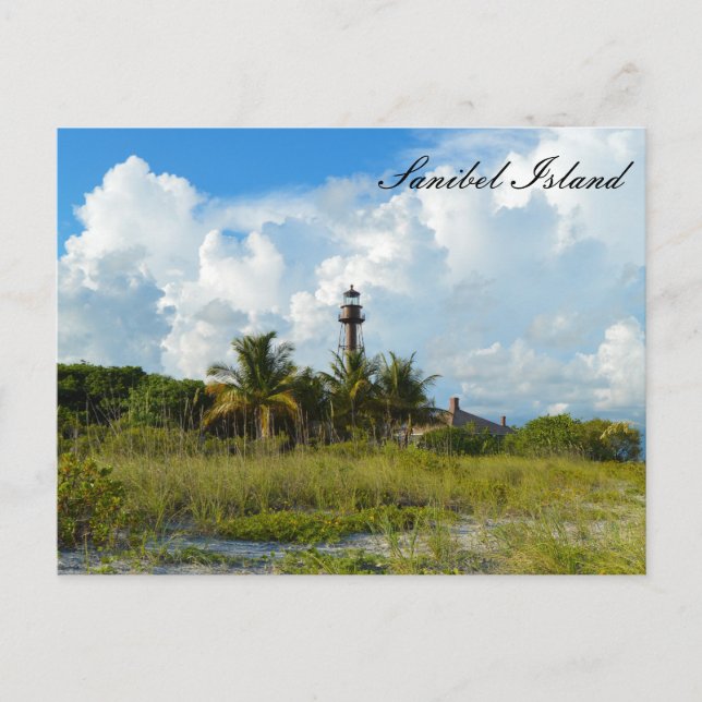 Postal de playa del faro de Sanibel (Anverso)