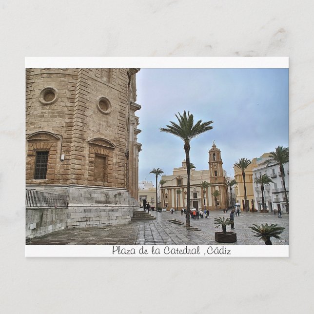 Postal de Plaza de la Catedral, Cádiz (Anverso)