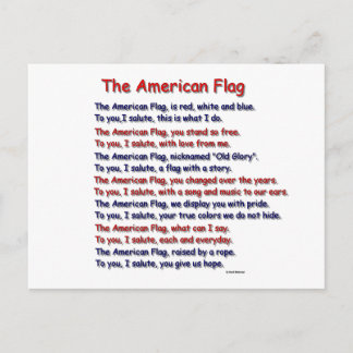 Postal de poema de bandera estadounidense