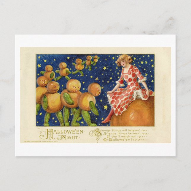 Postal de poema de Halloween vintage (Anverso)