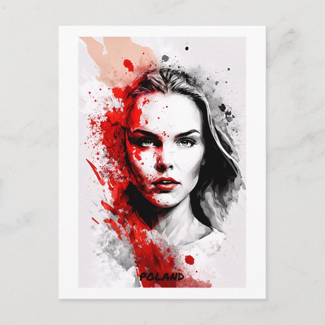 Postal de Polonia - Retrato - Mundo de las mujeres (Anverso)