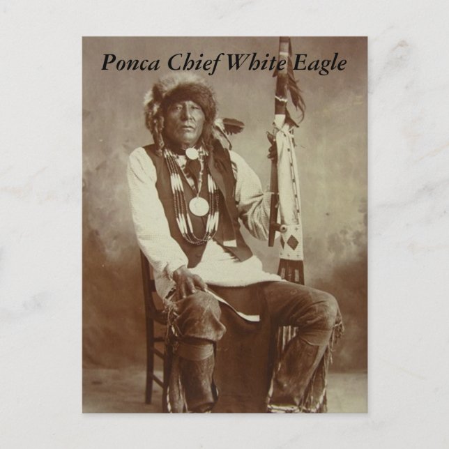Postal de Ponca Chief White Eagle (Anverso)