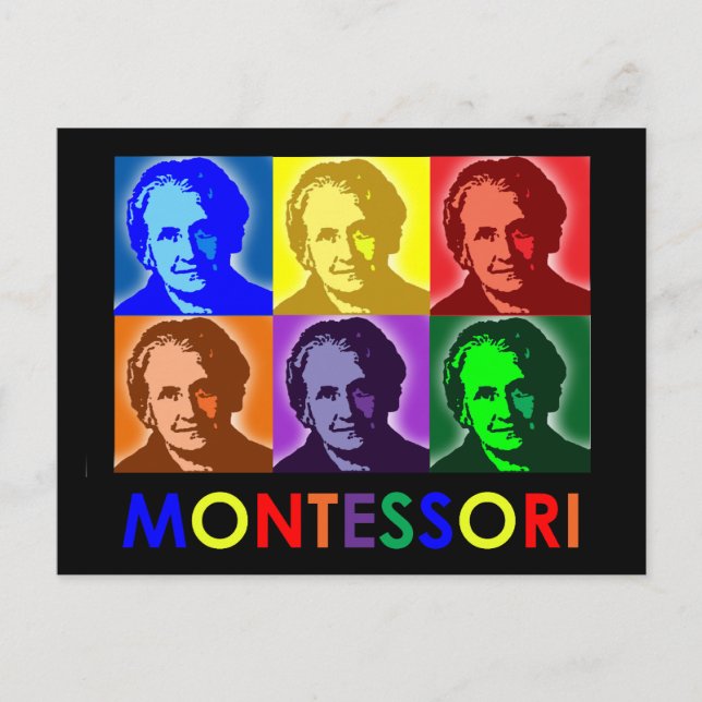 Postal de Pop-Art de Maria Montessori (Anverso)