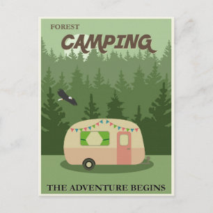 Postal de Poster de viajes de camping Vintage