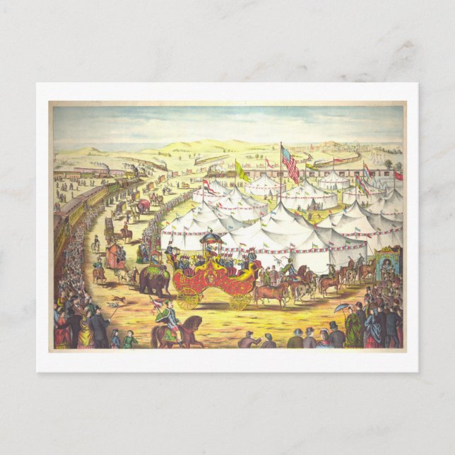 Postal de póster vintage de Circus Parade (Anverso)