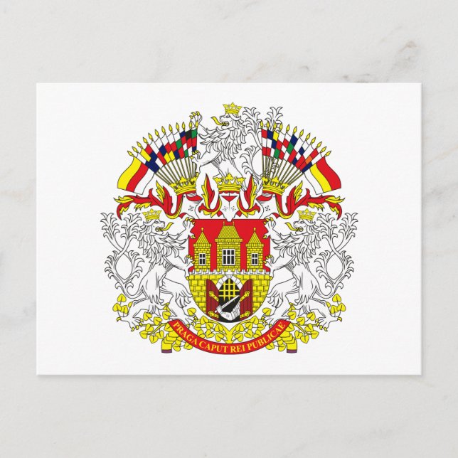 Postal de Praga con Escudo de Armas (Anverso)