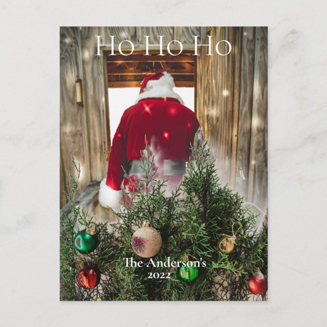 Postal de presupuesto Santa Ho Ho Ho Ho Ho Ornamen (Anverso)