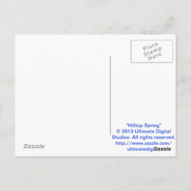 Postal de primavera de Hilltop (Reverso)