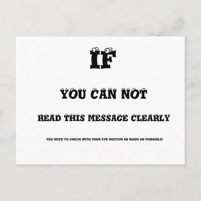 Postal de prueba ocular (Anverso)