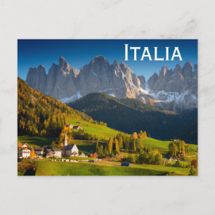 Postal de pueblo de los Dolomitas con el texto 'It