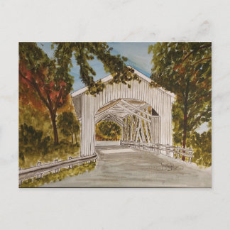 Postal de puente cubierta blanca