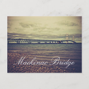 Postal de puente mackinac vintage