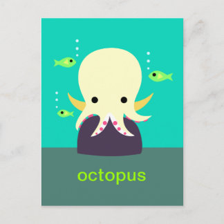 Postal de pulpo amarillo
