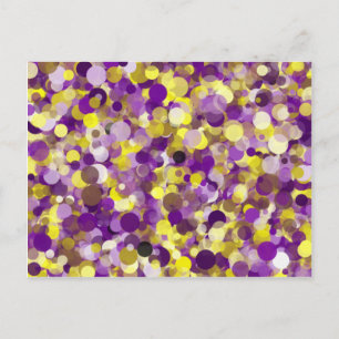 Postal de punto amarillo morado