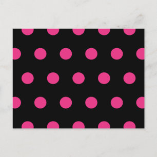 Postal de punto de polka (rosa negro y neón)