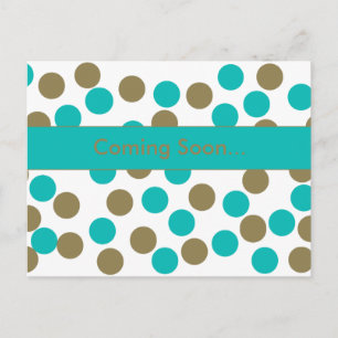 postal de puntos de polka azul y oscuro verde azul