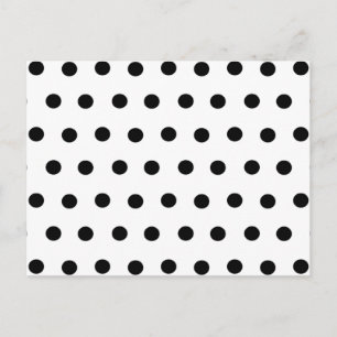 Postal de puntos de polka blanco y negro