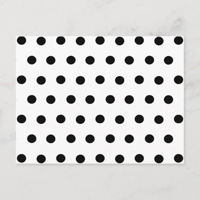 Postal de puntos de polka blanco y negro (Anverso)