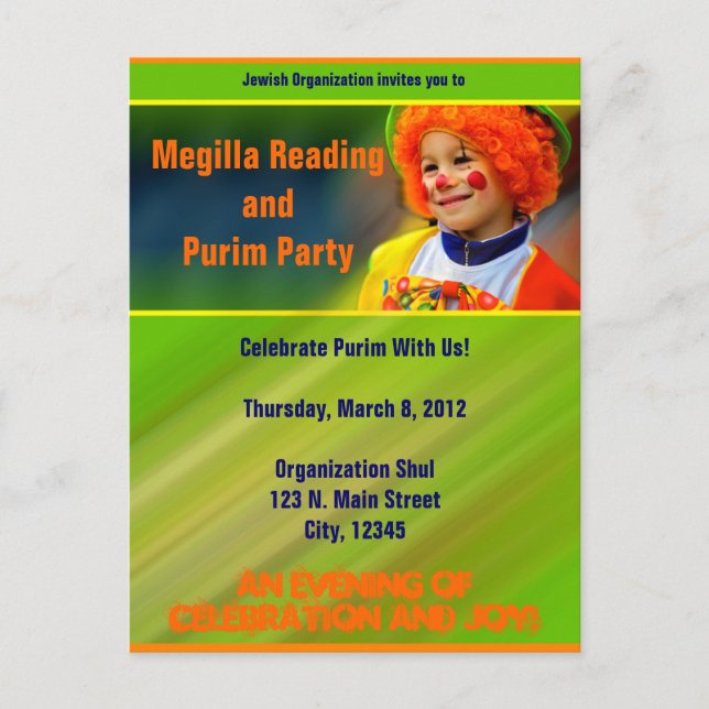 Postal de Purim (Anverso)