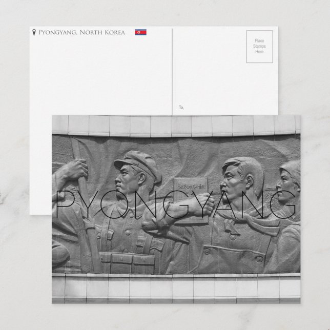 Postal de Pyongyang, Corea del Norte (Anverso / Reverso)