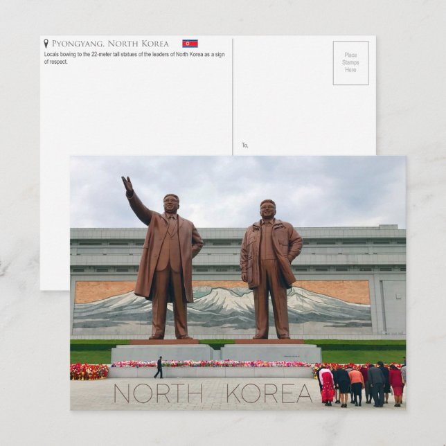 Postal de Pyongyang, Corea del Norte (Anverso / Reverso)