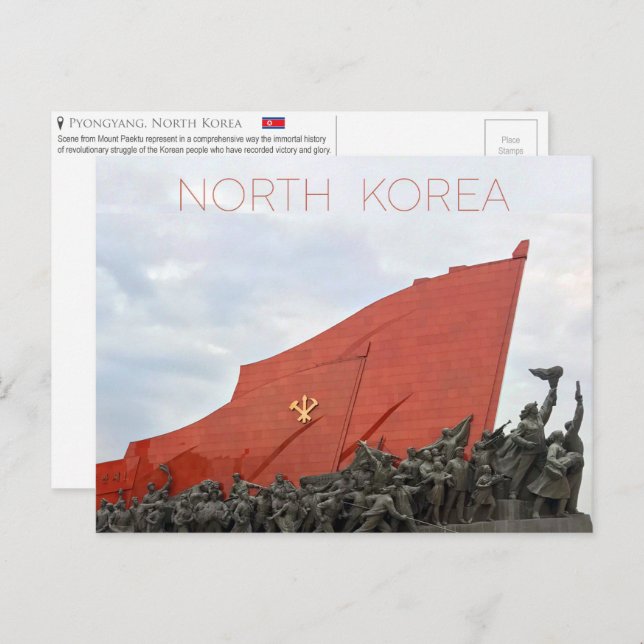 Postal de Pyongyang, Corea del Norte (Anverso / Reverso)