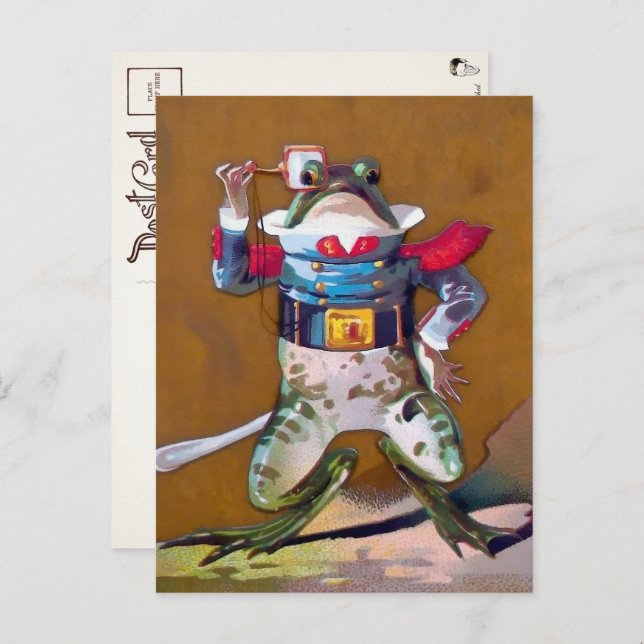 Postal de rana victoriana (Anverso / Reverso)