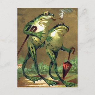 Postal de ranas vintage