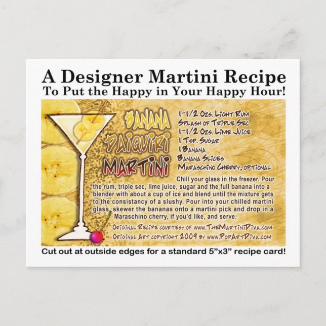 Postal de receta Banana Daiquiri Martini (Anverso)