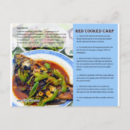 Postal de receta de cartón cocido rojo chino