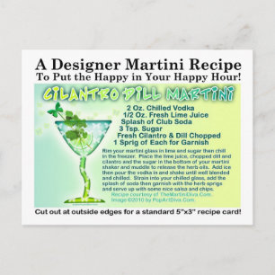 Postal de receta de Cilantro Dill Martini