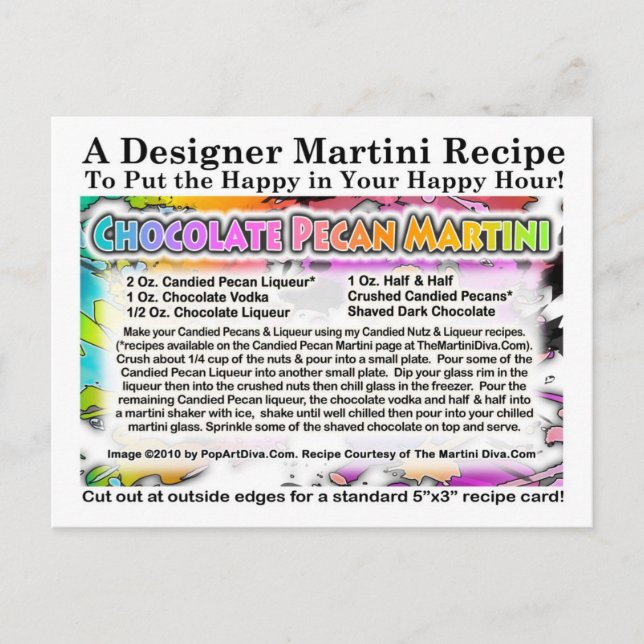 Postal de receta de Martini de chocolate (Anverso)