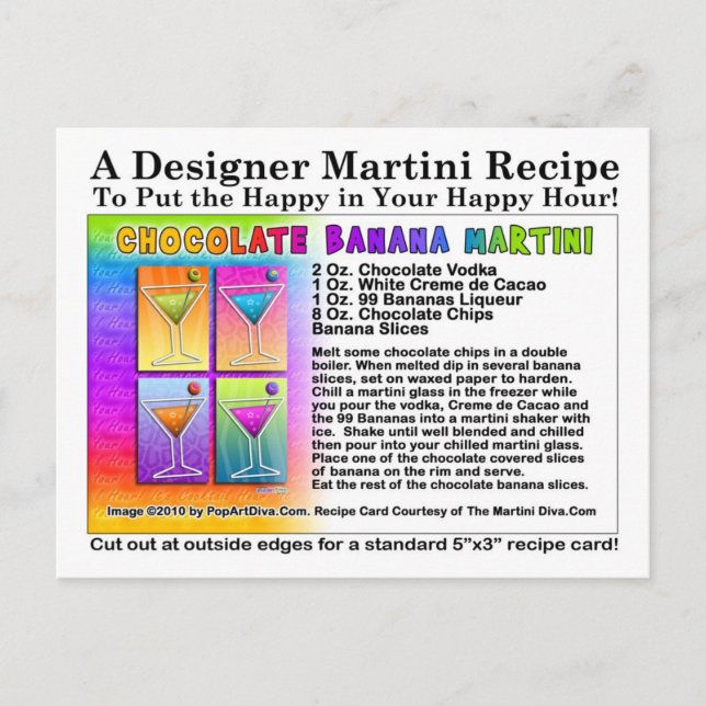 Postal de receta de Martini para la banana de choc (Anverso)