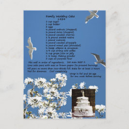 Postal de receta de tarta de bodas de cosecha de v
