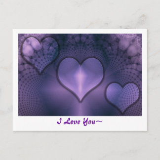 Postal de recluso morado de corazón fractal