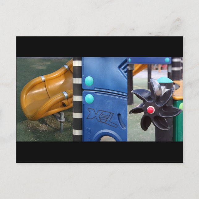 Postal de recreo para niños de composición urbana (Anverso)