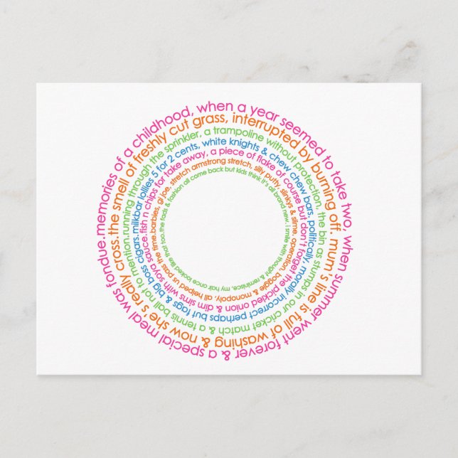 postal de recuerdos infantiles (Anverso)