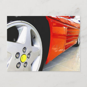 Postal de Red Sports Car