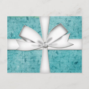 Postal de regalo de envolvimiento azul