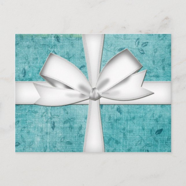 Postal de regalo de envolvimiento azul (Anverso)