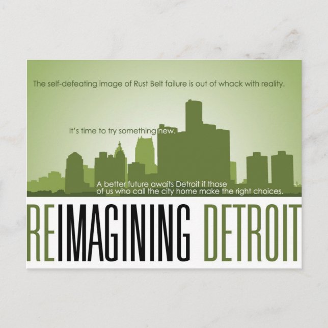 Postal de Reimagining Detroit (Anverso)