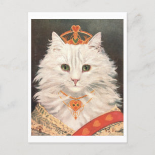 Postal de reina de gato vintage