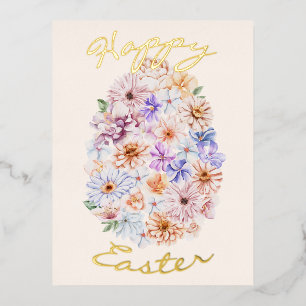 Postal de Relieve metalizado de Florals de Pascua